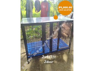 Outdoor 2x4ft wide 2-door dog cages