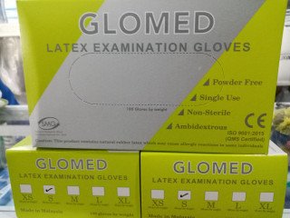 GLOMED Latex Examination Gloves(Size SMALL)
